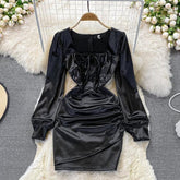 Iris Satin Dress - Label Frenesi Fashion